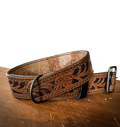 Hilltop-Heritage-Shop-Hundehalsband-Leather-Tooling-individualisiert