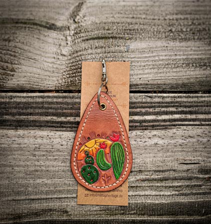 Hilltop-Heritage-Shop-Schluesselanhaenger-Keychains-Leather-Tooling-Cactus-Kaktus-Canyon